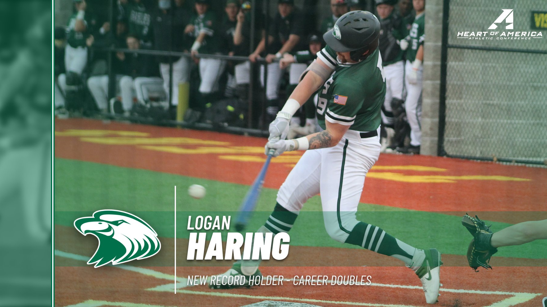 Eagles take first two games from Crusaders; Haring sets career doubles record