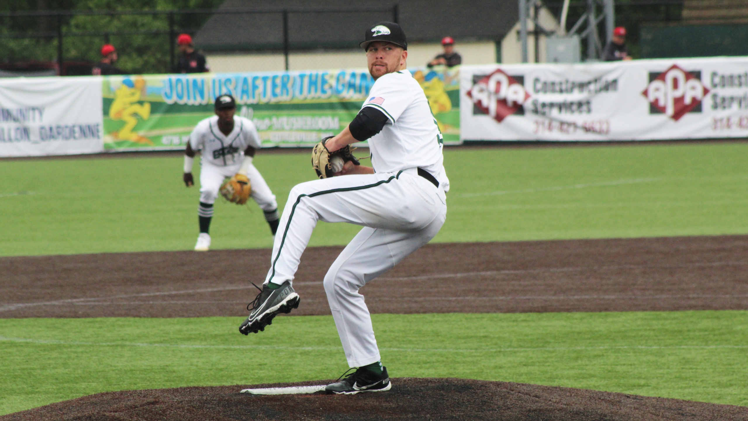 Schwellenbach breaks career strikeout record, Eagles roll in first game of Opening Round