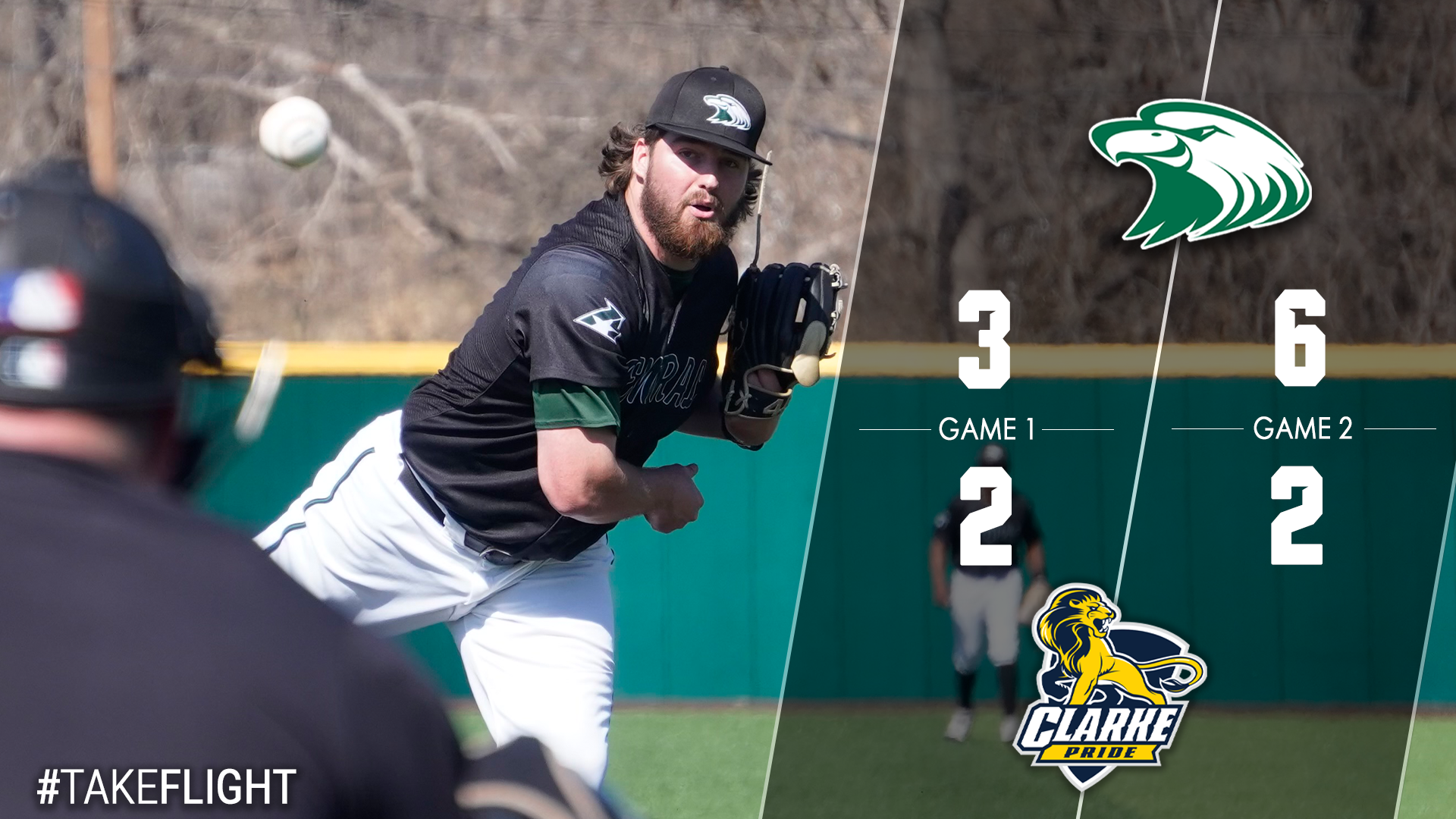 No. 24 Eagles Take First Two Against Clarke Friday
