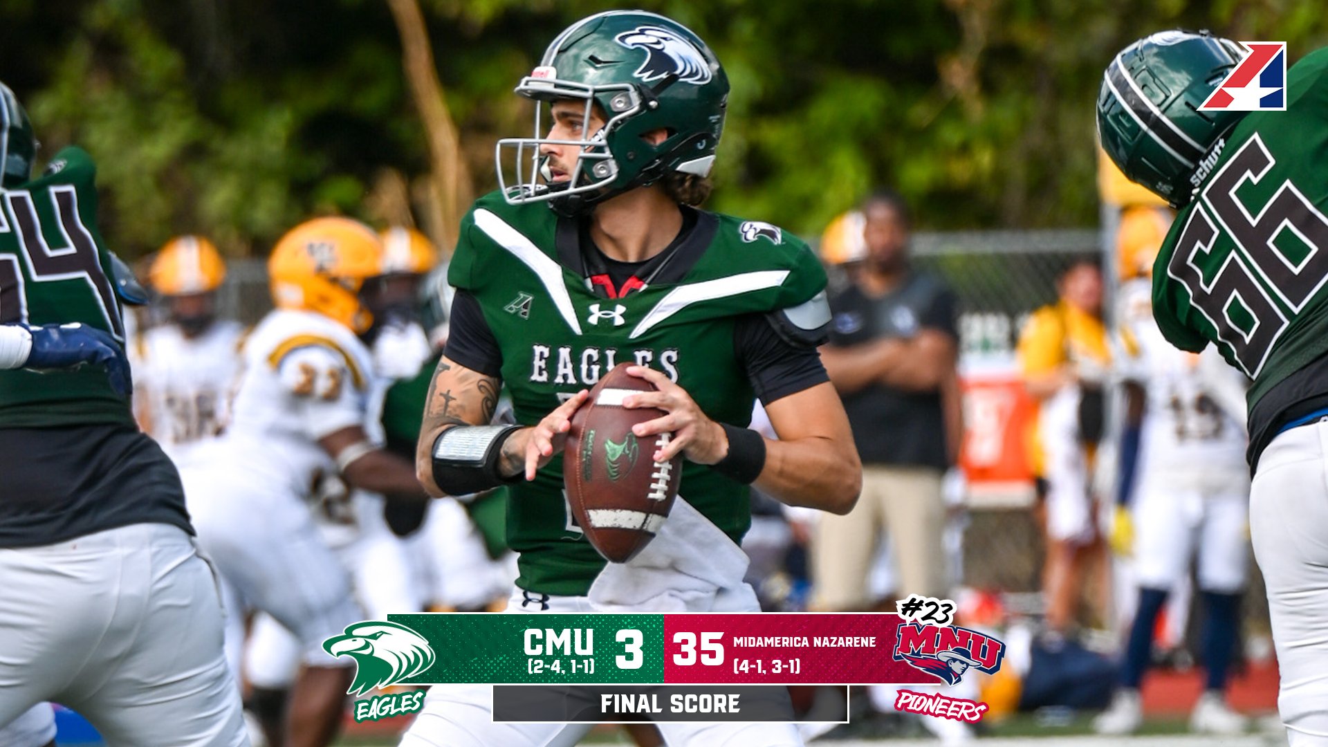 CMU Drops Road Game at No. 23 MidAmerica Nazarene