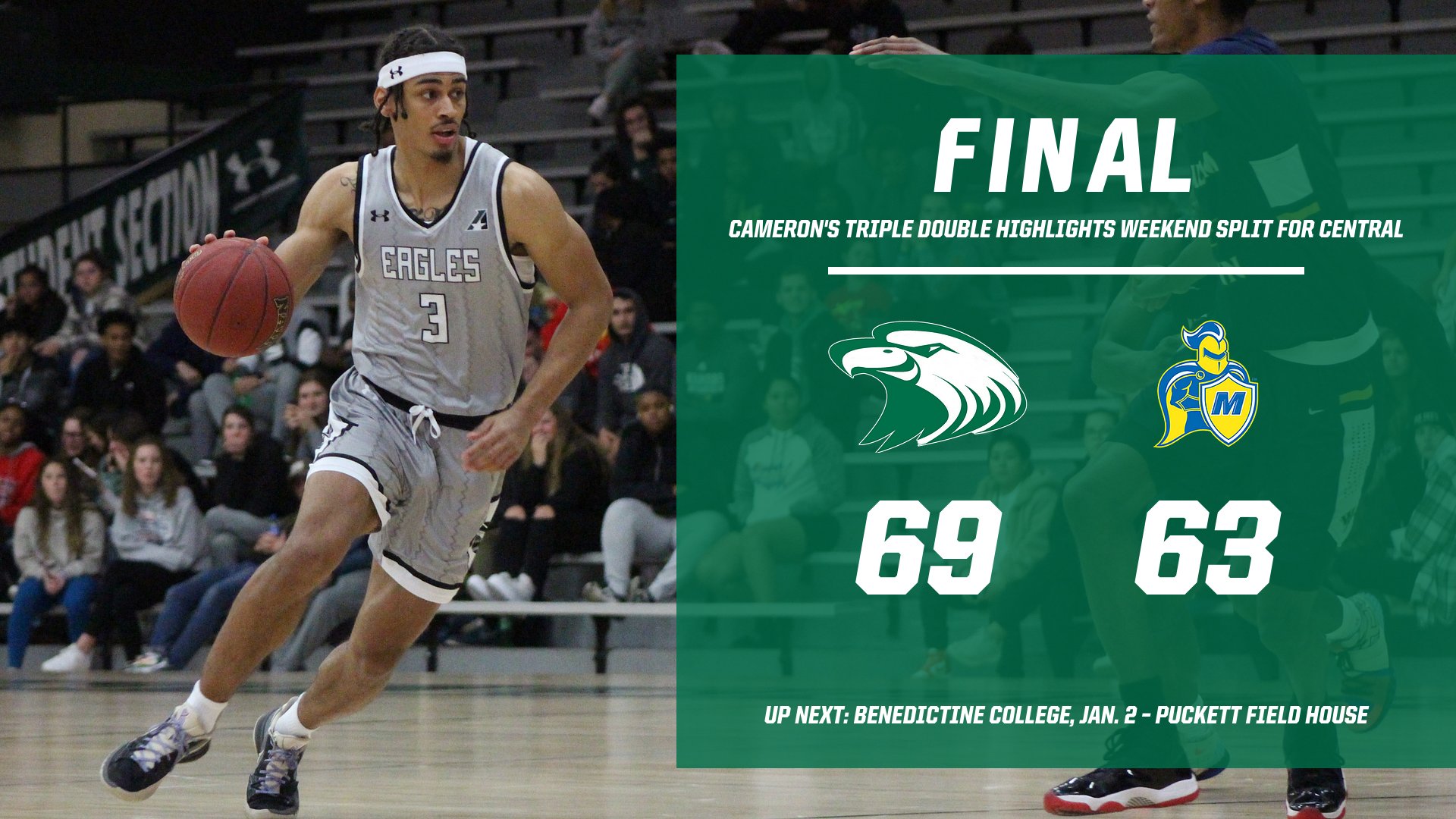Cameron's triple double highlights weekend trip for No. 20 Central