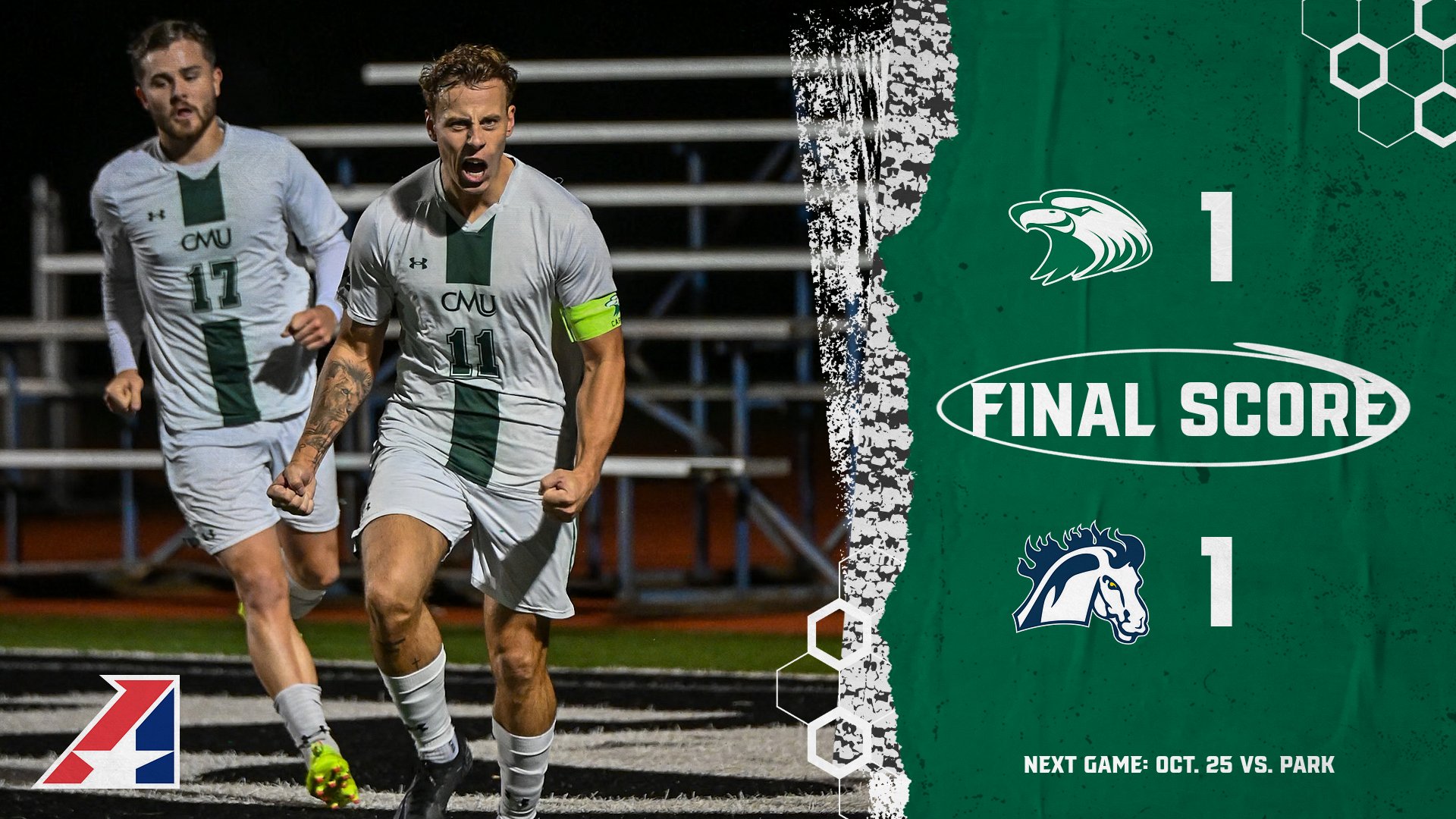 Men's Soccer Comes Away with 1-1 Draw Against Mustangs