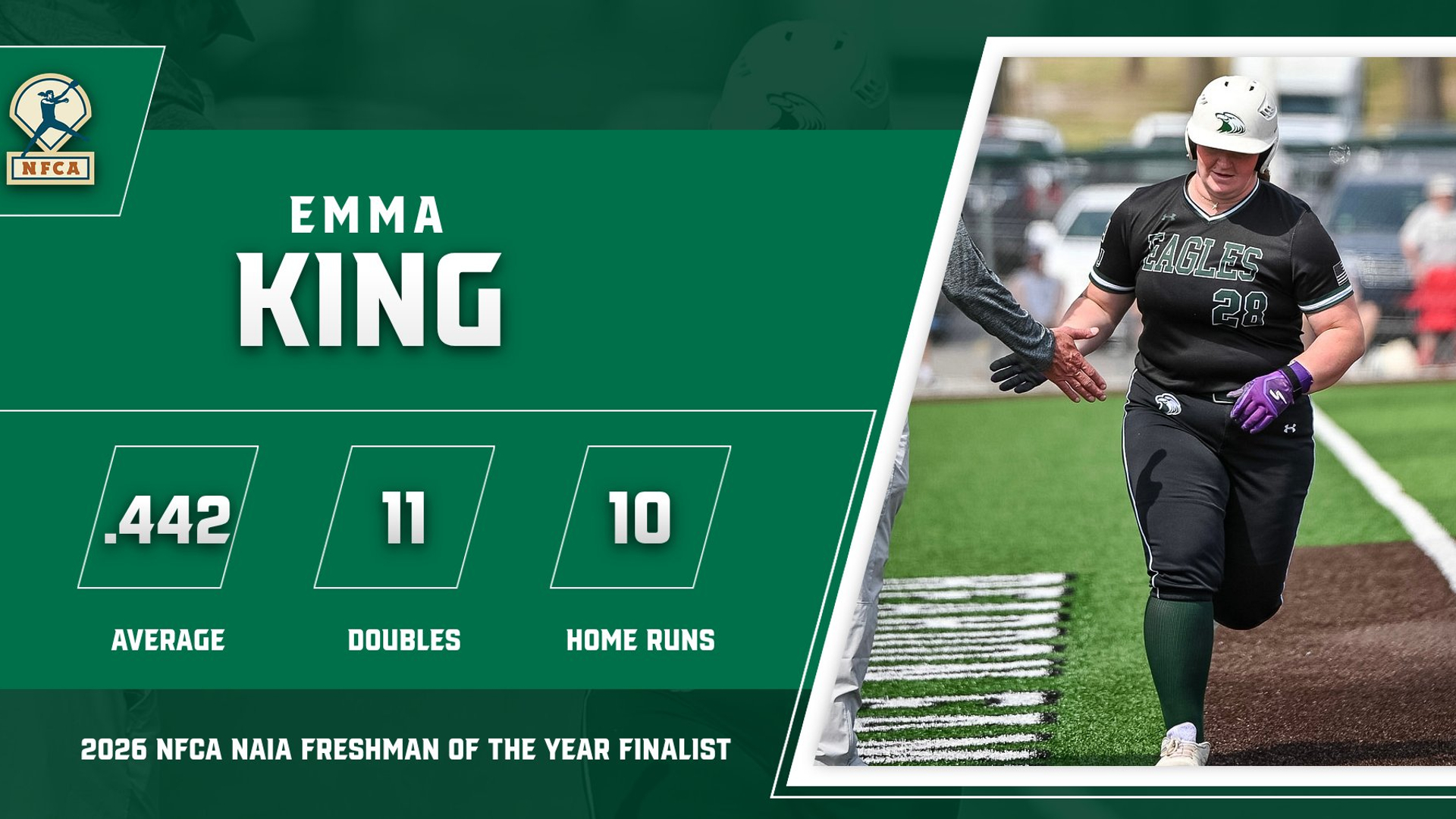 King Named Finalist for NFCA NAIA Freshman of the Year Award