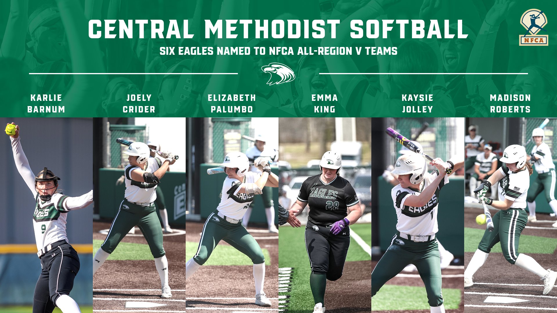 Six Eagles Earn All-Region Honors from NFCA