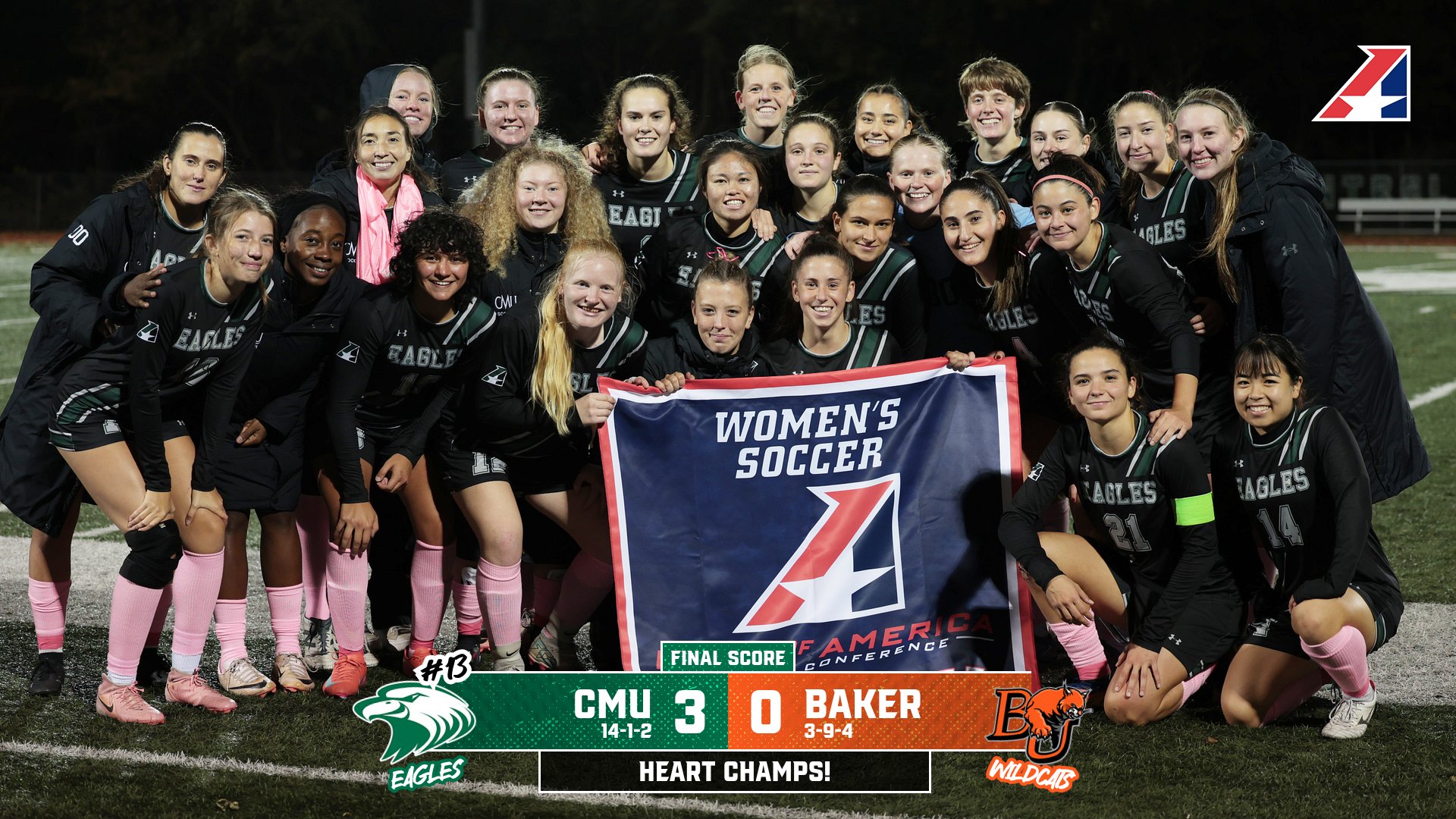 No. 13 Eagles Clinch Heart Regular Season Title with 3-0 Win over Baker