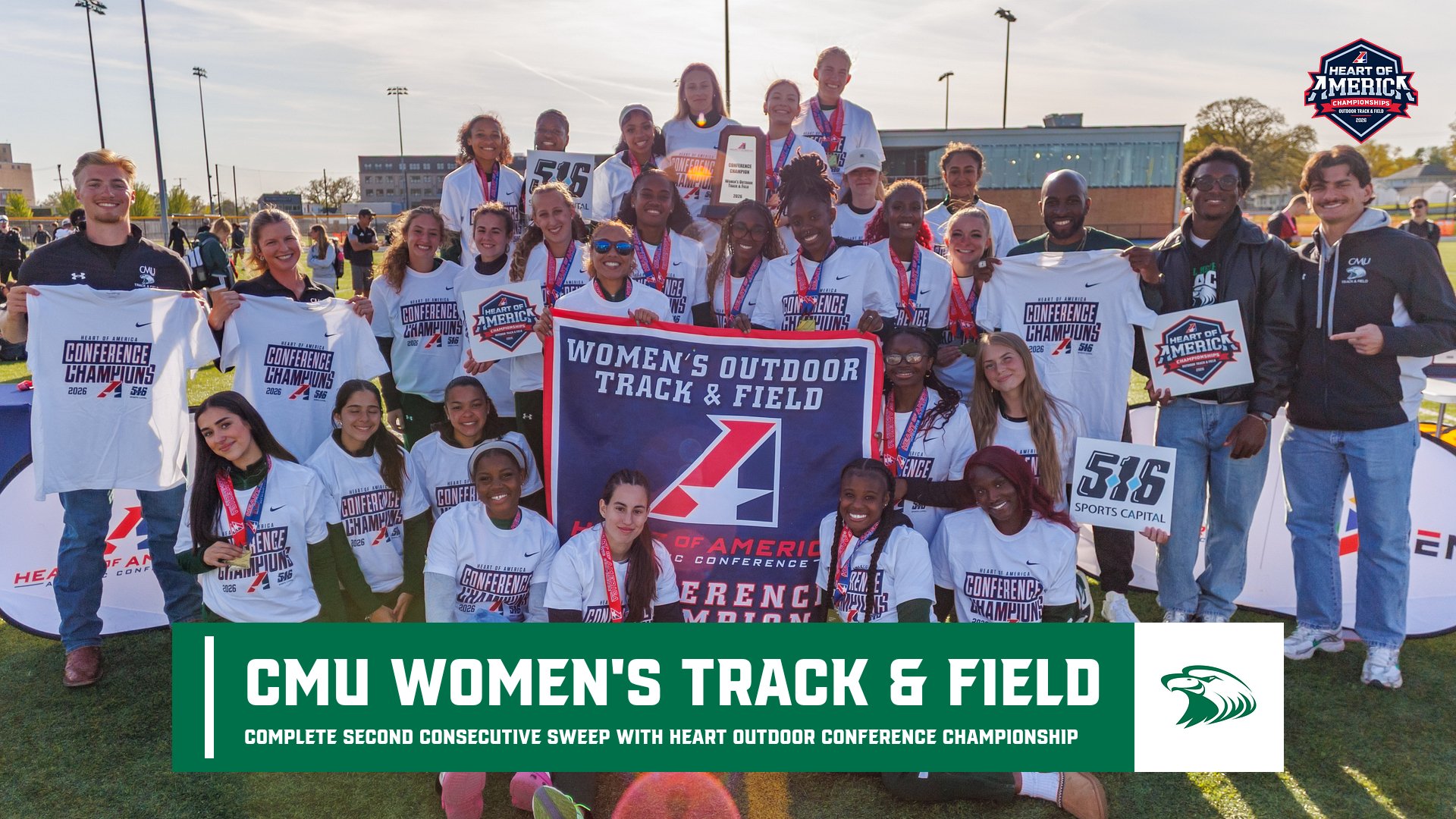 CMU Women Complete Second Consecutive Sweep with Heart Outdoor Conference Championship