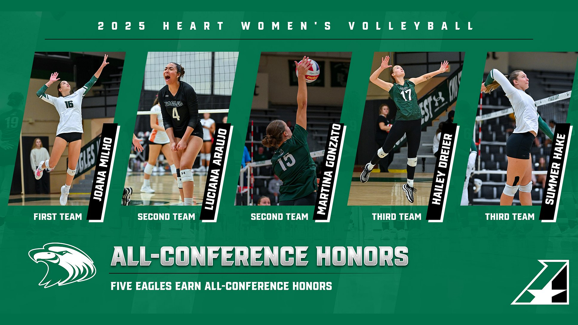 Five Eagles Earn Heart All-Conference Honors